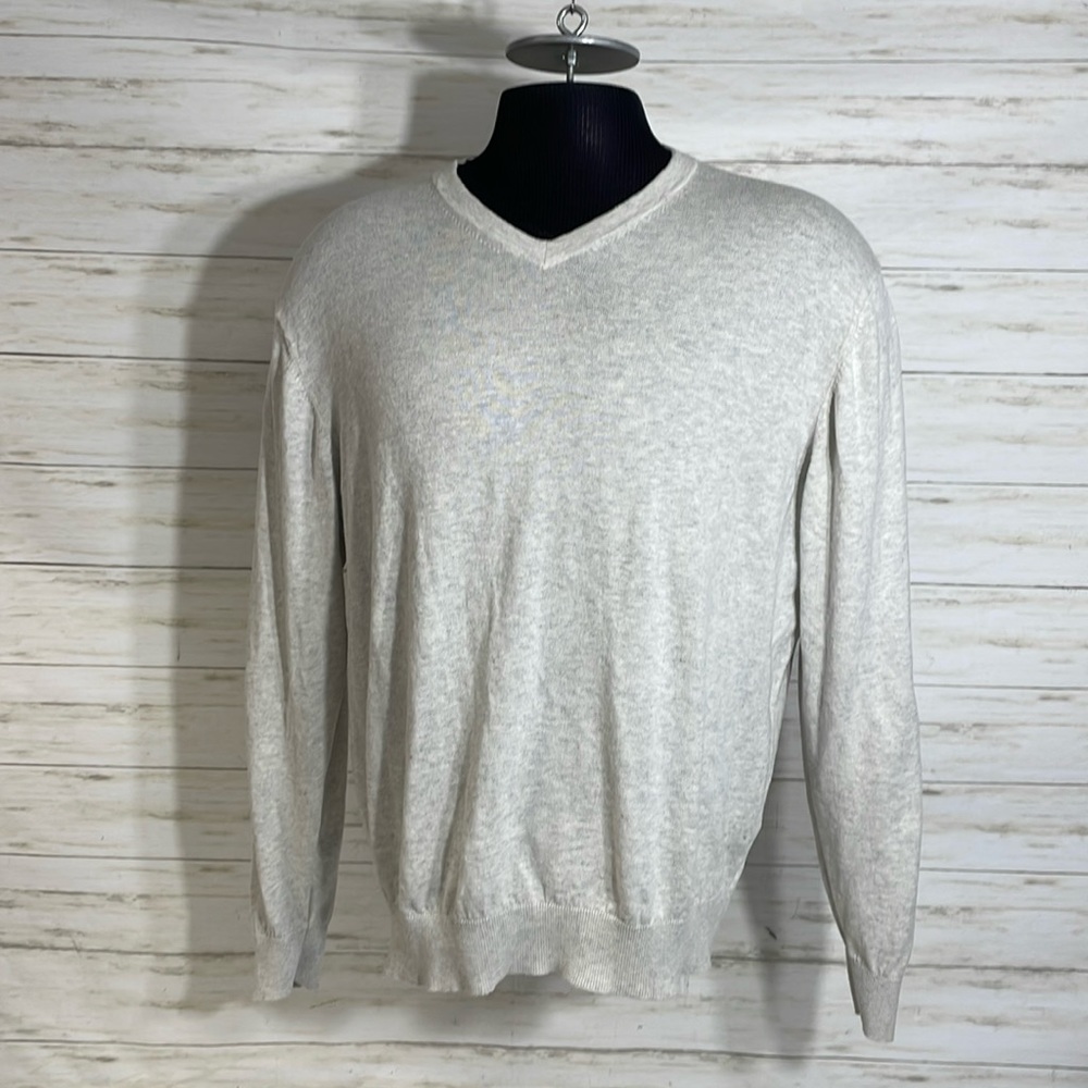 Bowen & Wright V Neck Wool Blend Sweater Men's Size XL